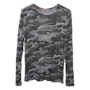 Sundry Anthropologie Camo Slub Knit T-Shirt Long Sleeve Size 1 ~ SMALL ~ NEW NWT